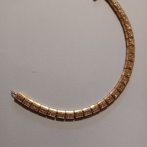 Elegant Gold Bracelet With Brilliants, Vintage PAJ BB China Stamped, 7" Large,